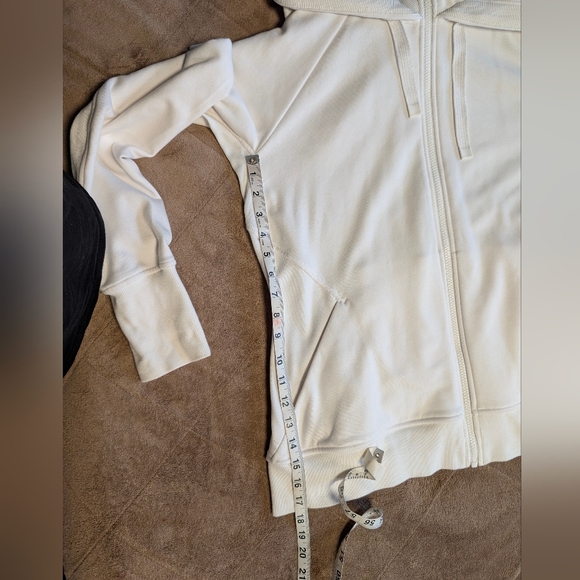 Athleta Triumph Hoodie Jacket - White- Size L - Picture 8 of 11